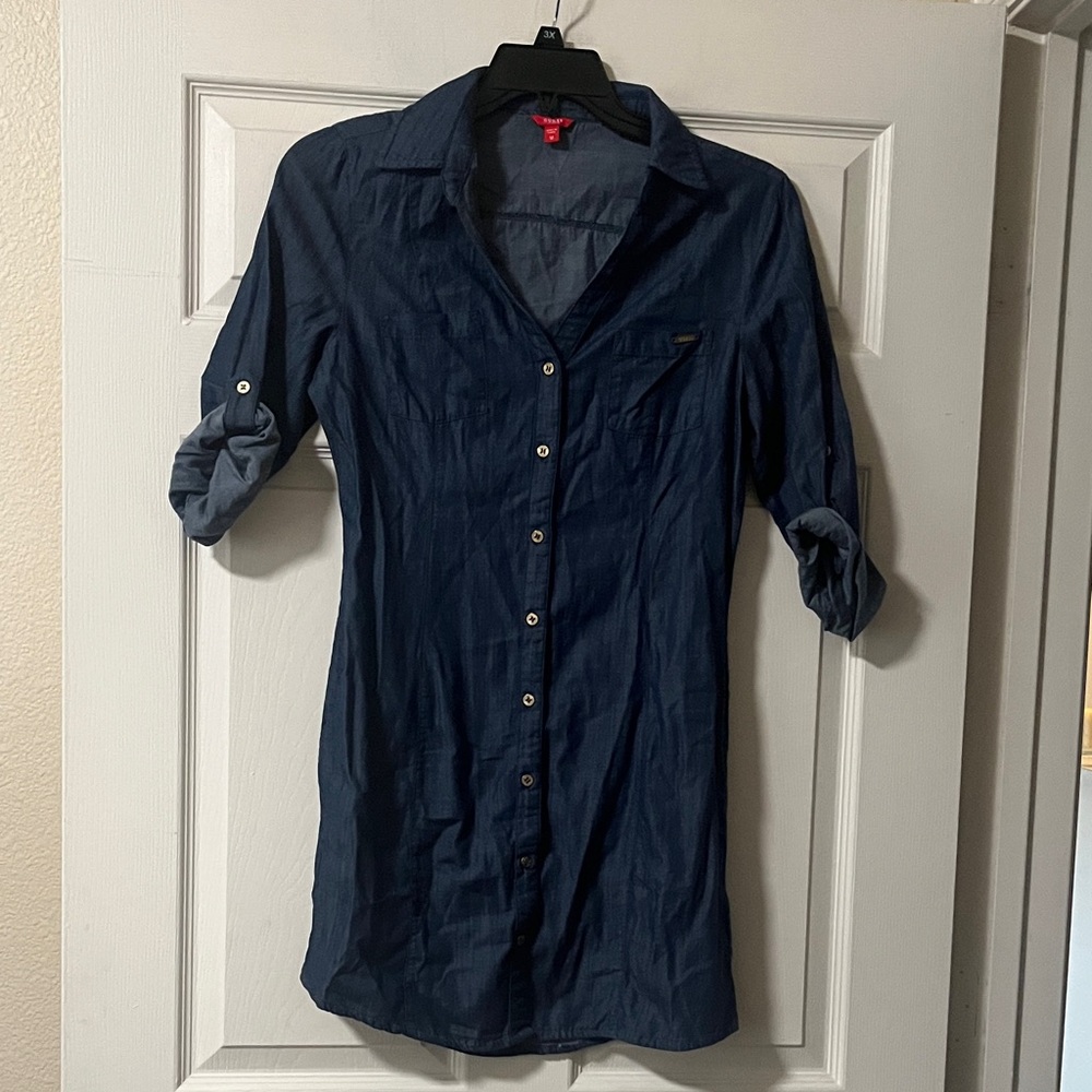 Guess Denim Dress with Pocket Detail